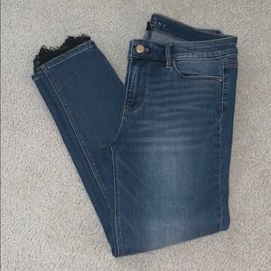 Lace Detail Skinny Ankle Jeans